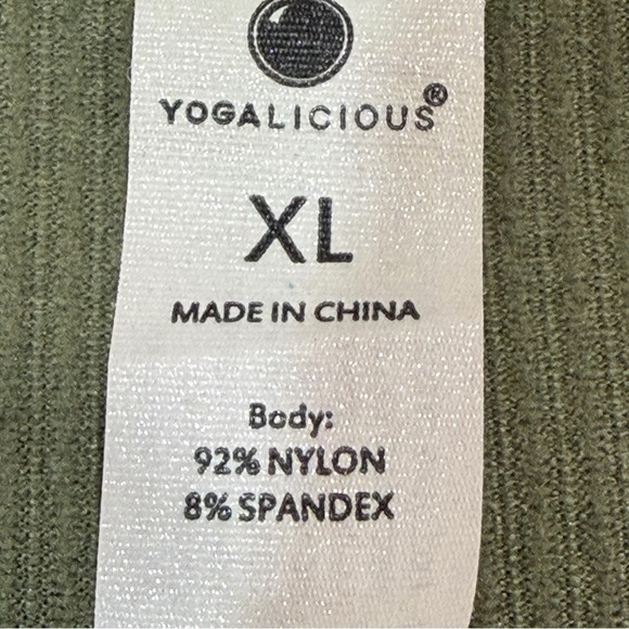 Yogalicious ribbed crop tank Top XL Green Exercise Activewear Yoga Fashion - Picture 8 of 9